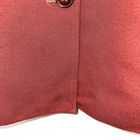 Casual Corner Rust Red Orange Button Front Blazer Jacket Wrap Wool Womens 10 EUC - Picture 5 of 9